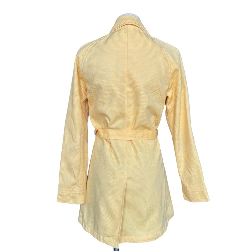 OSCAR an Oscar de la Renta Jacket Yellow Lined Trench Coat Sz 6 - Picture 6 of 10